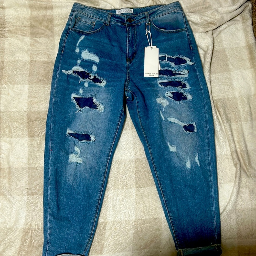 Denim jeans, distressed pants size 16